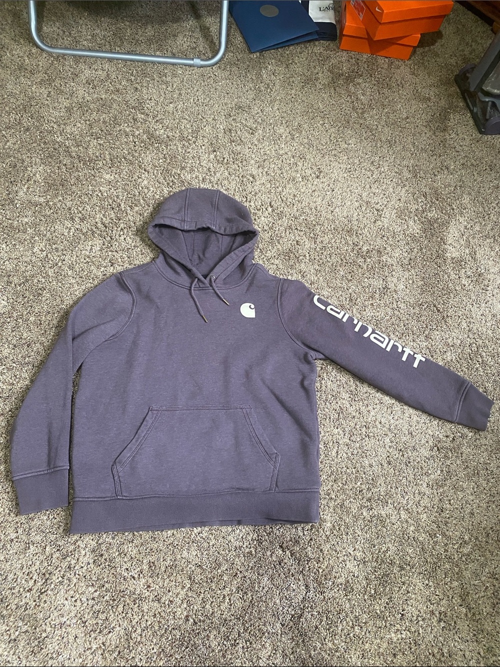 Carhartt Purple Logo Sleeve Hooded Sweatshirt